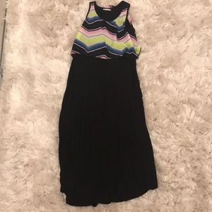 Girls half neon half black dress